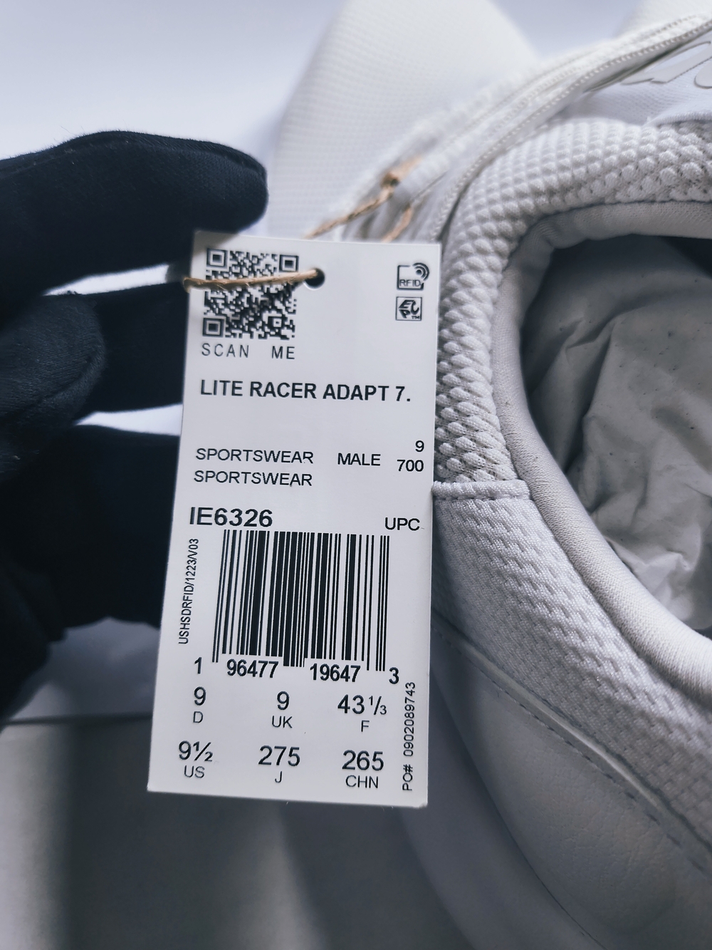 Adidas Lite Racer Adapt 7 Men’s Shoes White Size 9.5 New w/ Box - Picture 6 of 8